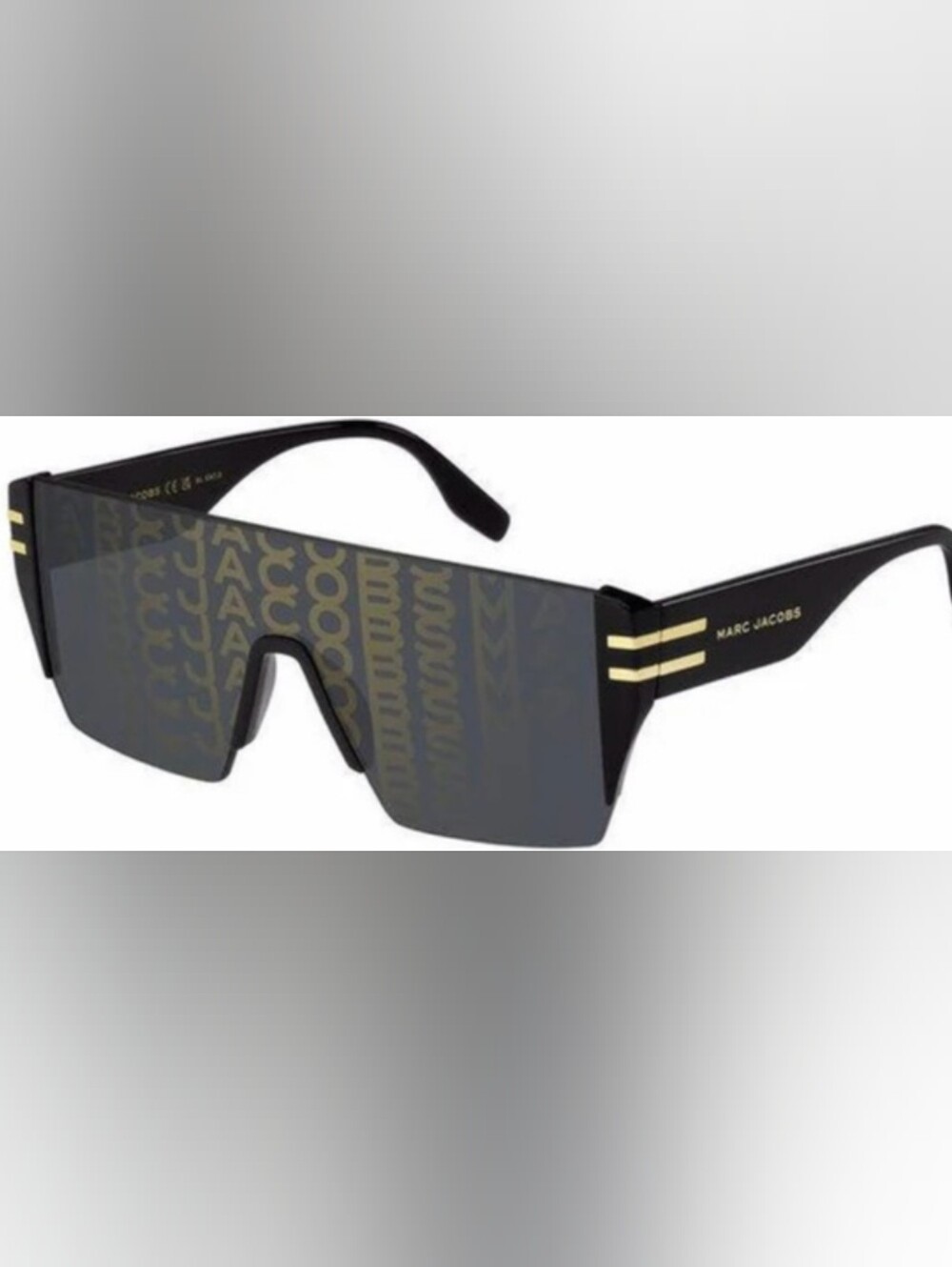 NWT Marc Jacobs Monogram Shield Sunglasses MARC 712/S Black Gold